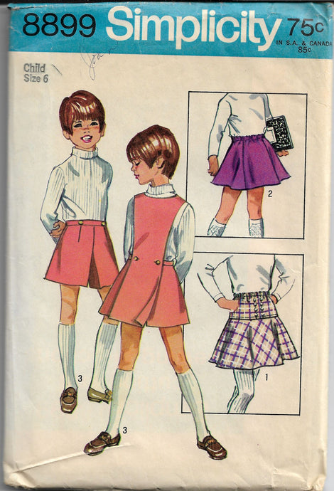 vintage skirt pattern simplicity 8899 child