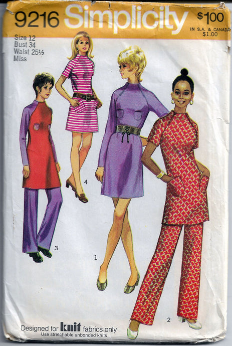 simplicity 9216 mini dress vintage pattern