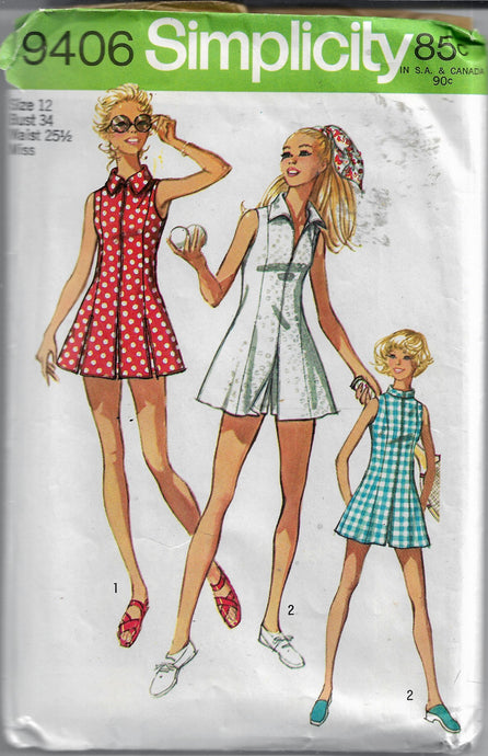 Simplicity 9406 vintage pattern tennis dress