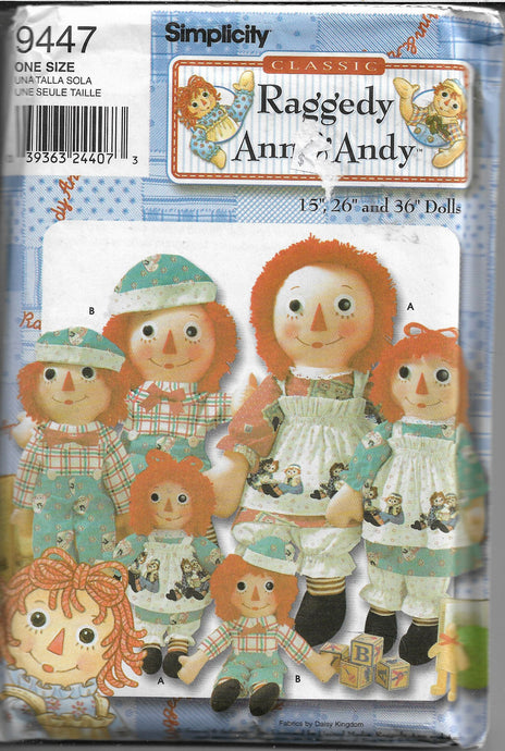 raggedy ann andy pattern simplicity 9447