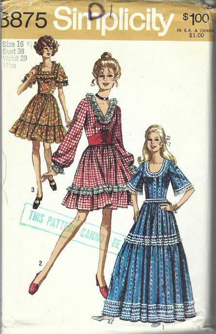 Simplicity 8875 dress vintage pattern 