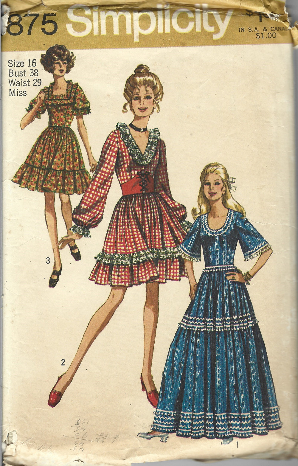 simplicity 8875 dress vintage pattern