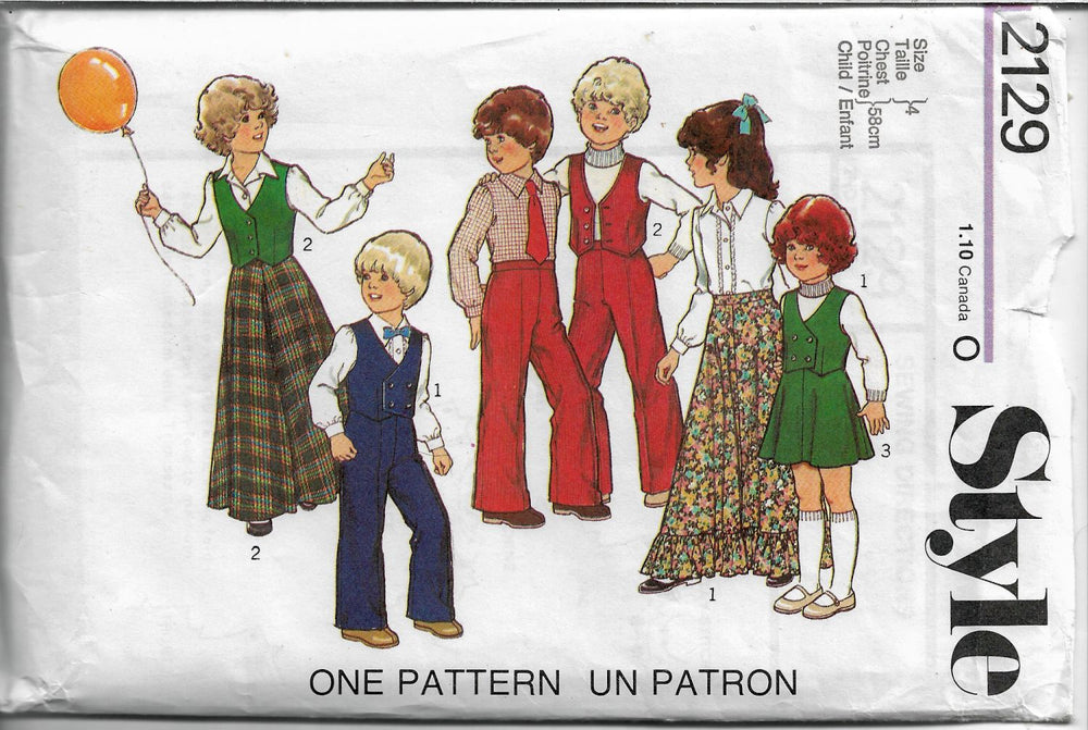 style 2129 childs vintage sewing pattern