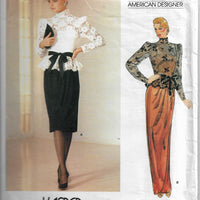 vogue 1189 top dress pattern 1980s