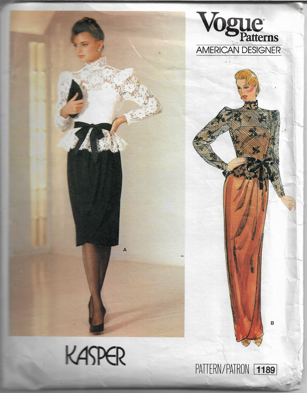 vogue 1189 top dress pattern 1980s