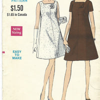 Vogue 7327 Ladies Dress Square Neckline Vintage Sewing Pattern 1960s