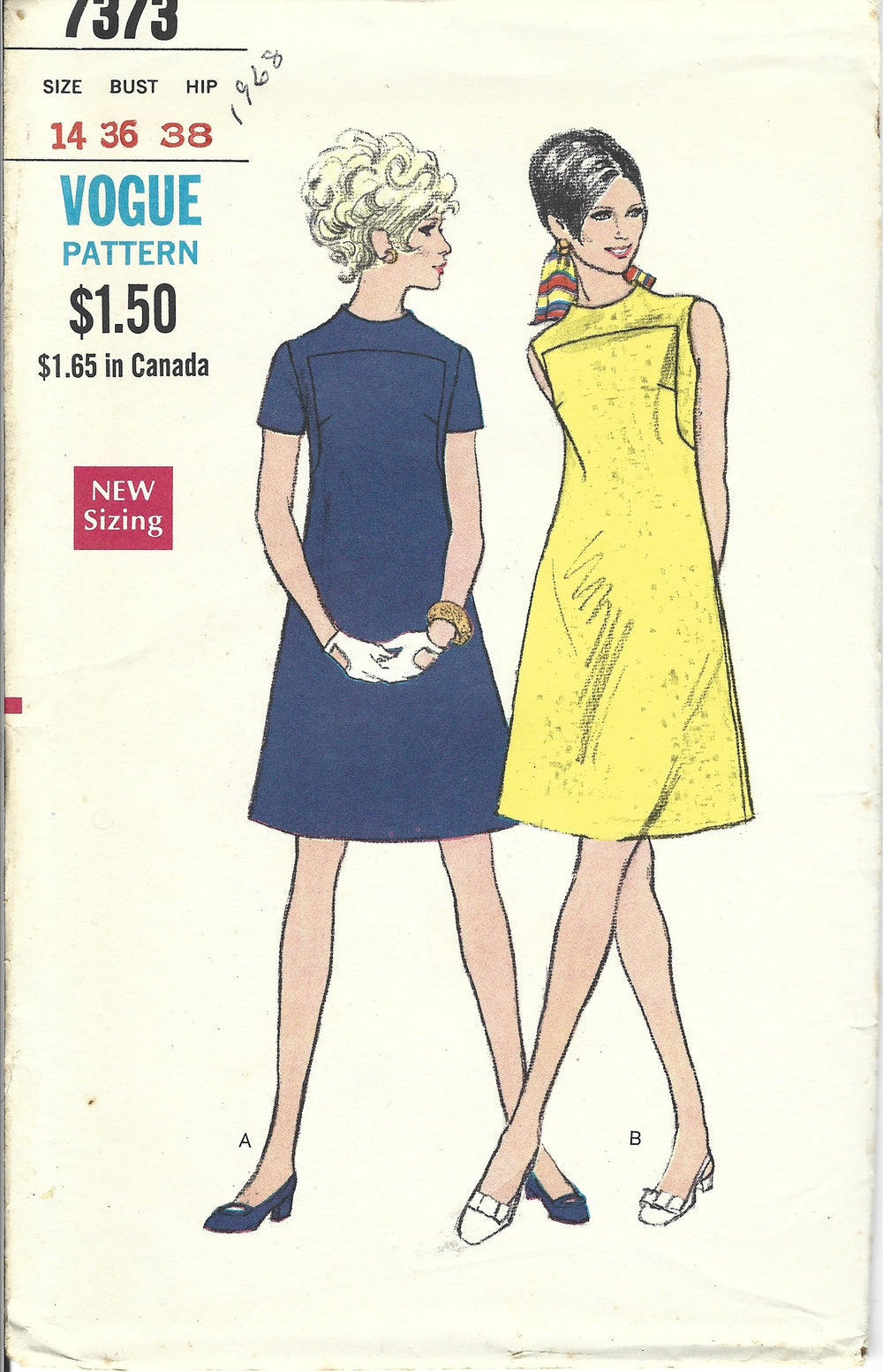 Vogue 7373 dress vintage sewing pattern