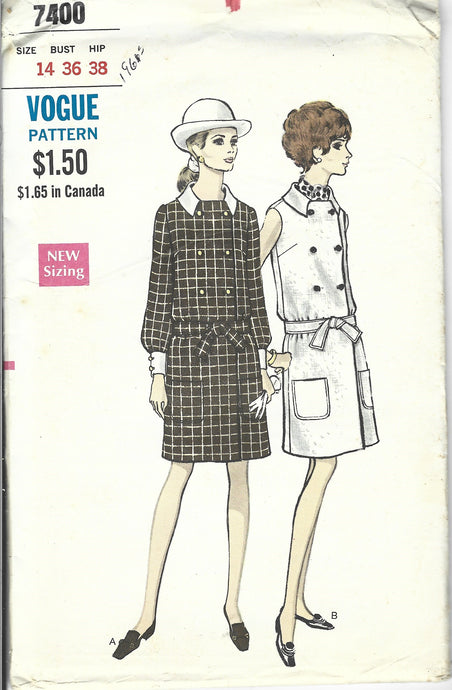 Vogue 7400 dress vintage pattern