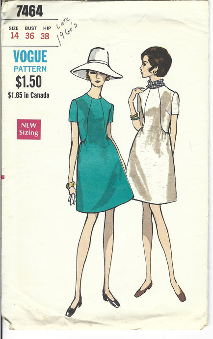 Vogue 7464 dress vintage pattern 