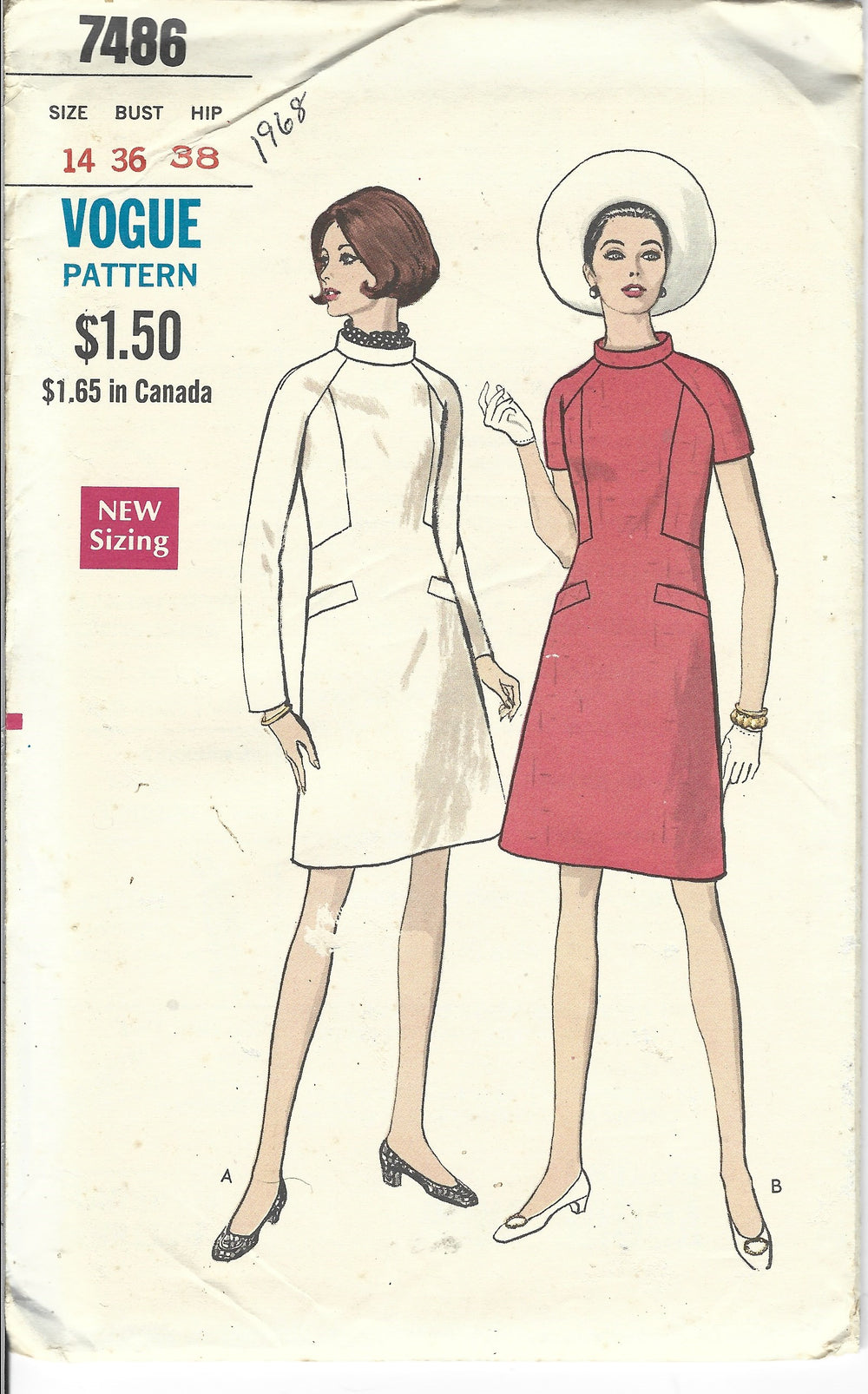 vogue 7486 dress vintage pattern