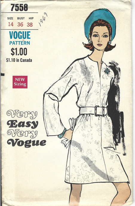 Vogue 7558 dress vintage pattern